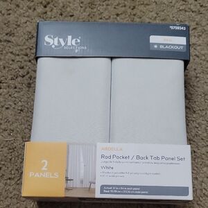 Style Selections White Blackout Curtain Panels